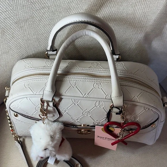 Juicy Couture Cream Satchel with Heart and Bear Charms - Picture 6 of 14
